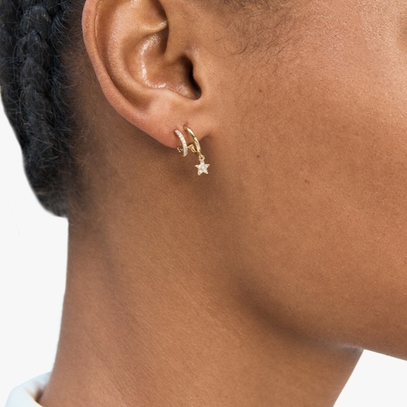 $68 Kate Spade Something Sparkly Star Huggie Hoop earrings - Picture 2 of 6